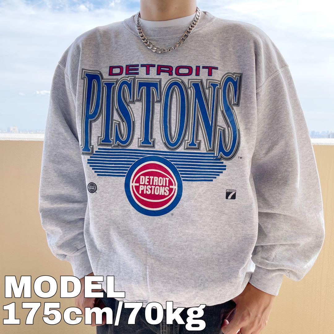 80年代 NBA DETROIT PISTONS 1989 EASTERN CONFERENCE CHAMPIONS チームロゴ プリントTシャツ メンズXL