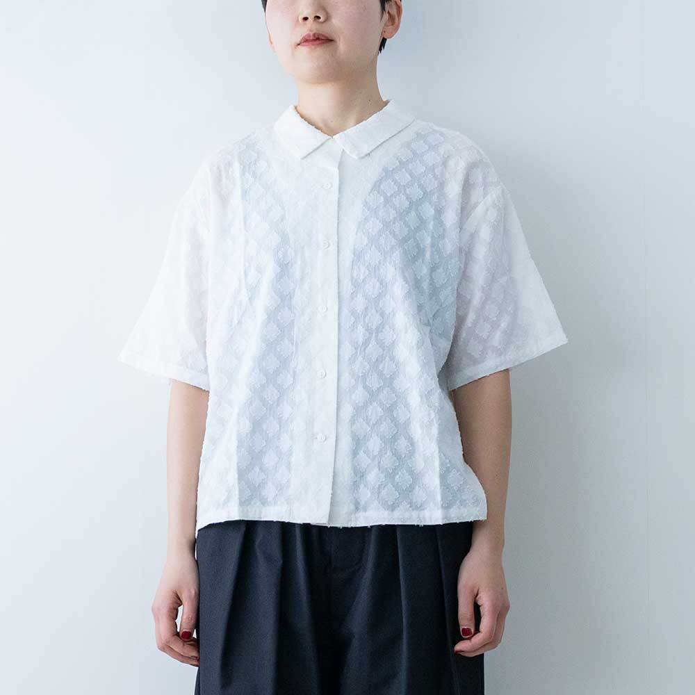 mizuiro ind カットジャガードハーフスリーブシャツ | LASQ store