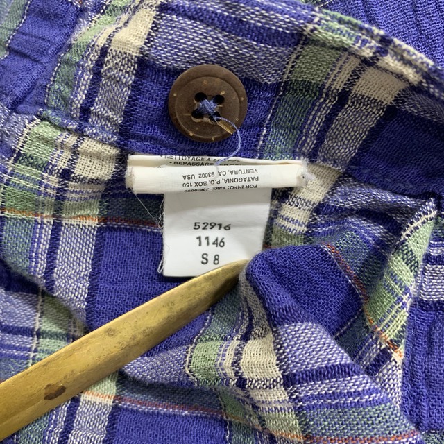 Patagonia ACヤーンダイシャツ 98年 ポルトガル製 L 青系