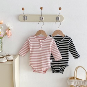 【BABY&KID】秋新作ボーダーロンパース