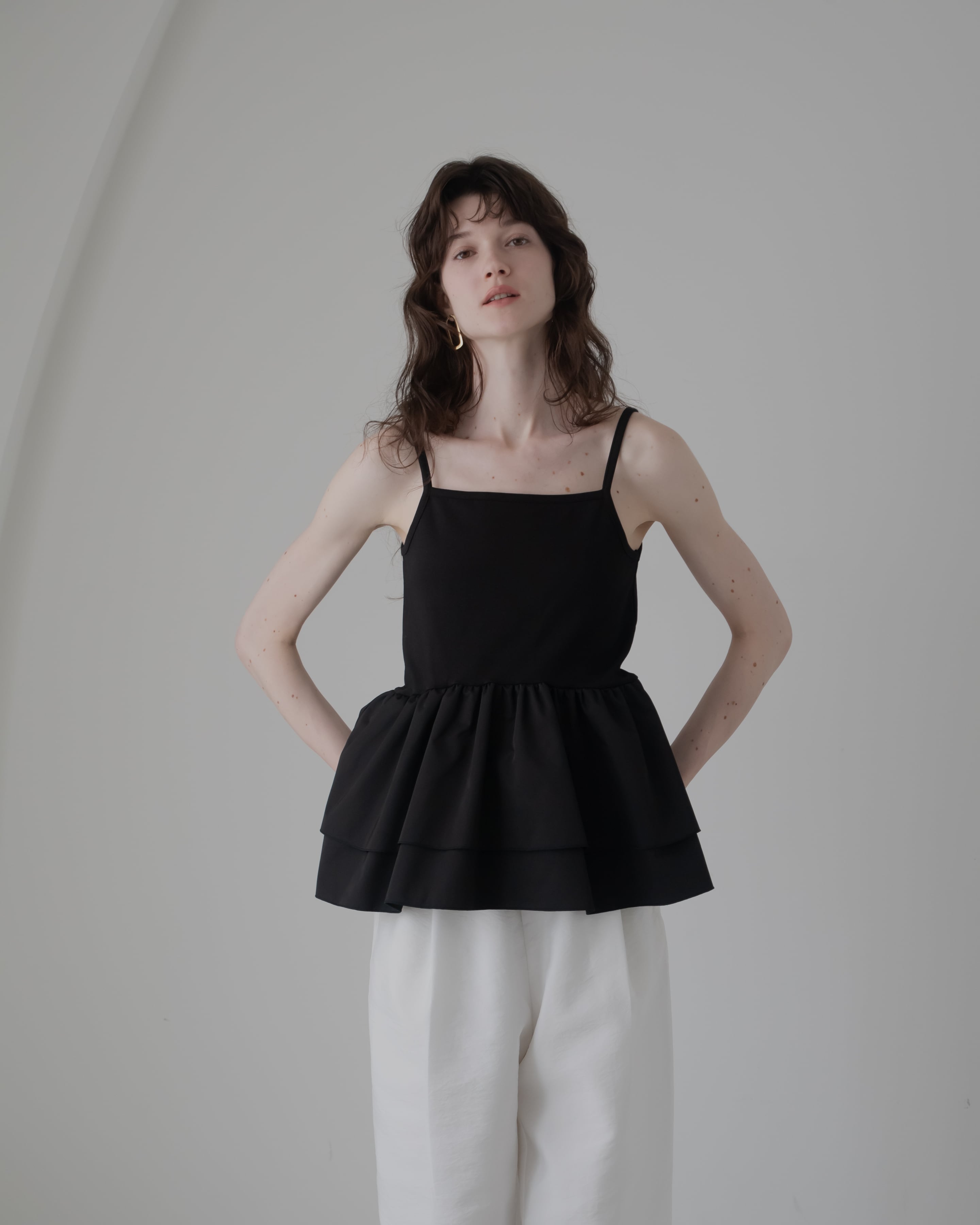 pois volume peplum cami ブラック volume peplum cami【通常商品】3〜5日営業日 | pois
