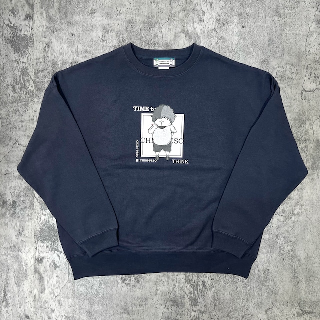 【CHIBI-PESO】TIME to THINK Big Silhouette Crewneck Sweatshirt