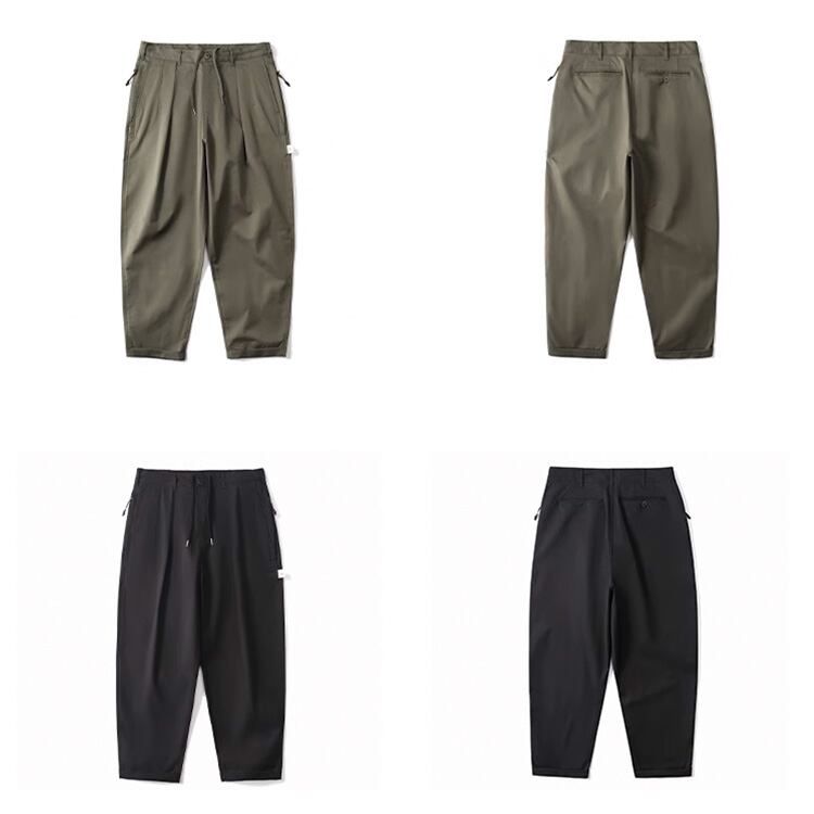 ★DOUBLE PLEATED CURLING TAPERED PANTS　　　A0754