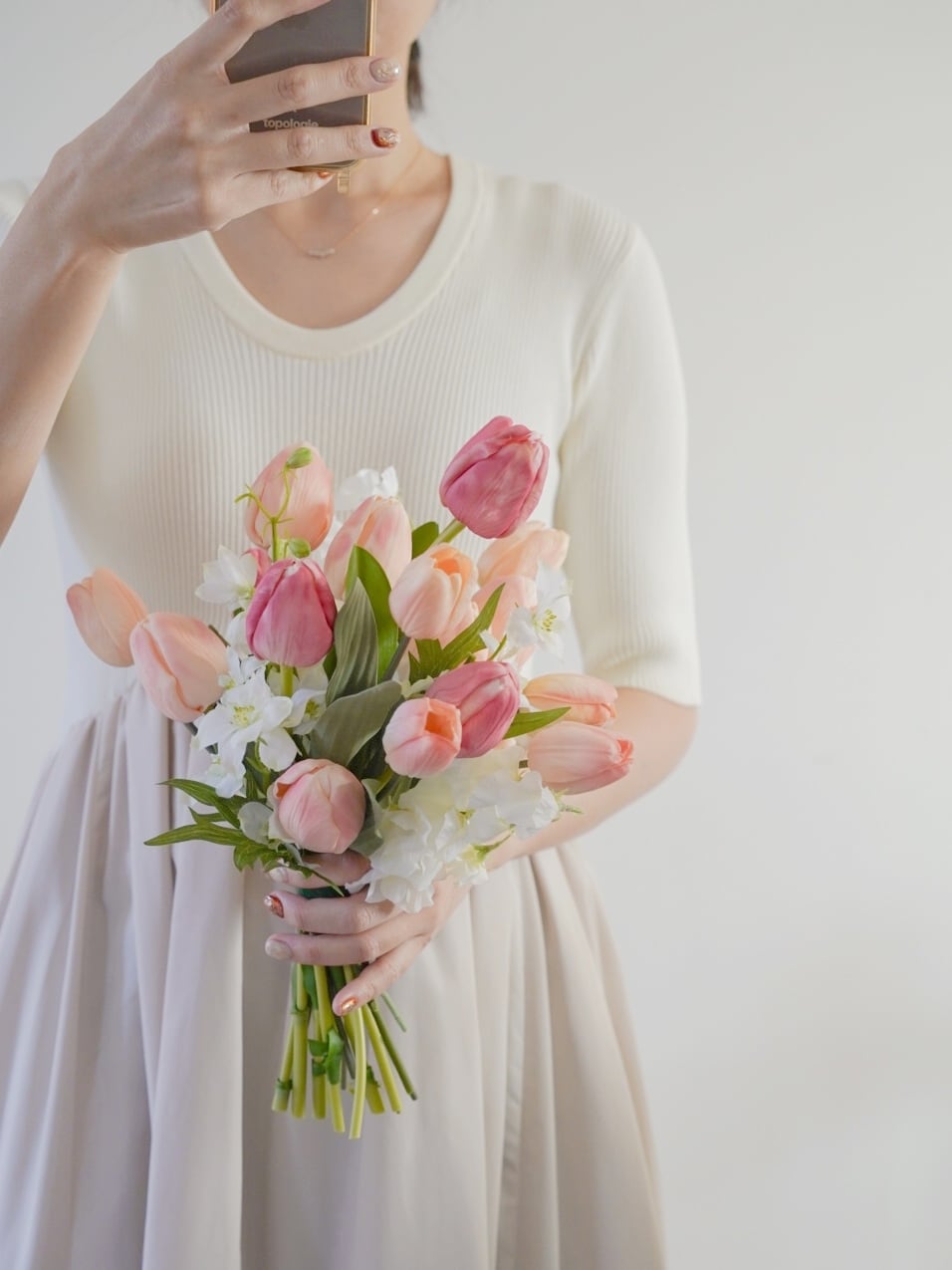 〈完成品販売ブーケ〉Tulip nuance artificial flower bouquet