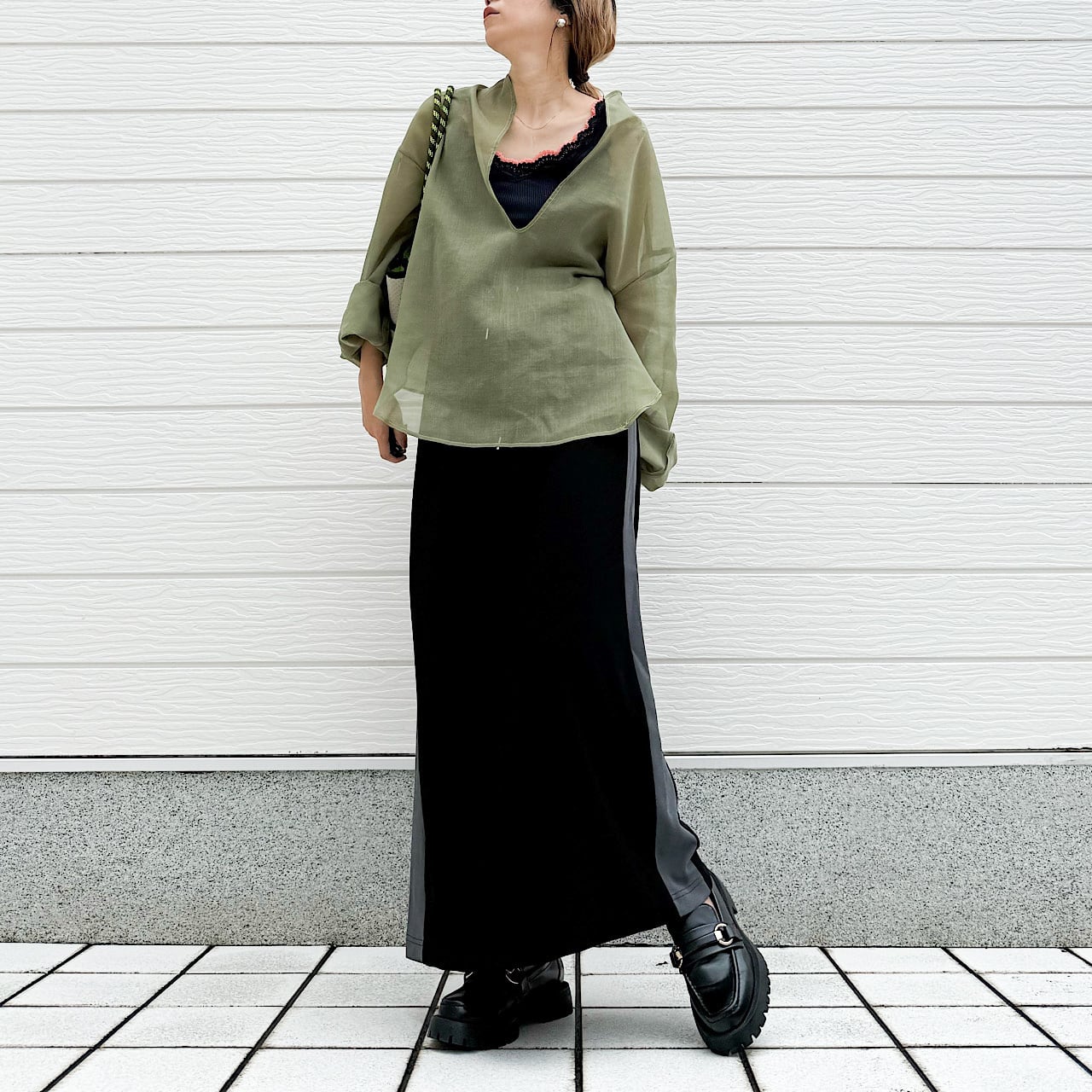 ジョーゼットサイドラインスカート | Q♡