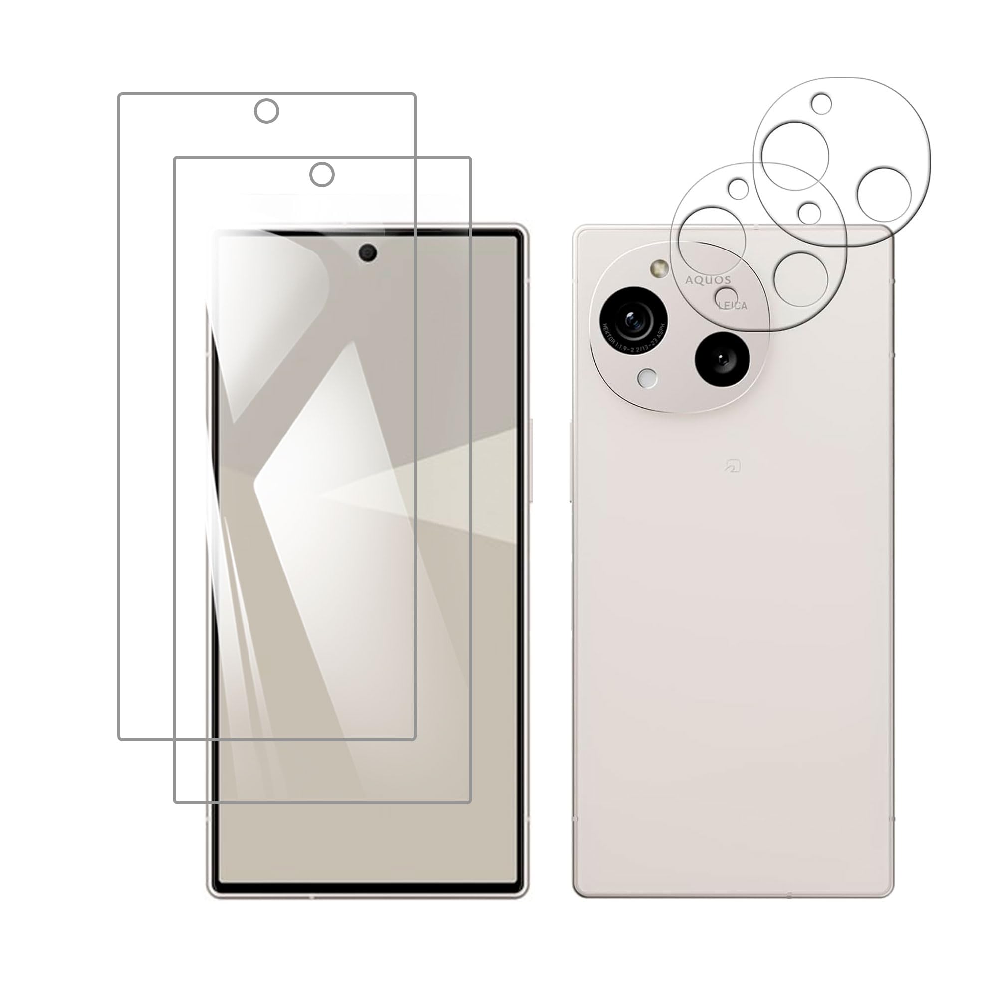 【2+2】For AQUOS R10 SH-51F 用のガラスフィルム 液晶フィルム 硬度9H 超薄 高透過率 気泡ゼロ 指紋防止 飛散防止【Hcsxlcj】