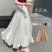 スカート 光沢感 バルーンスカート レディース 春夏 バルーン フレアスカート ロングスカート aライン ロング丈 ボトムス 可愛い ウエストゴム フレア ゆったり きれいめ 体型カバー 着?せ 美脚
