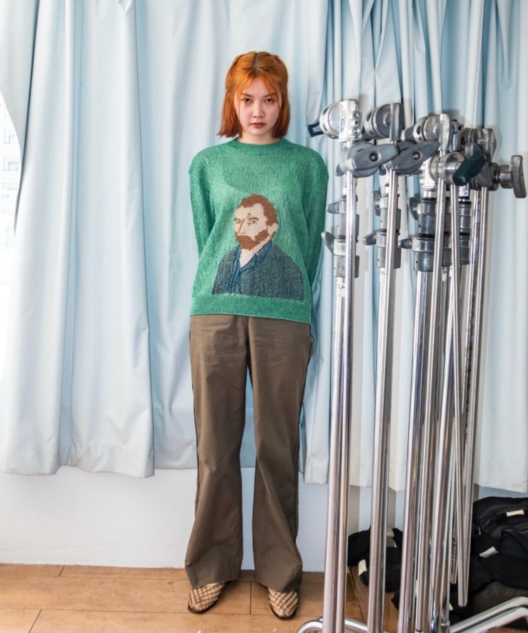 Kota Gushiken / KGSS26-K06 WAVY LINEN VAN GOGH (GREEN