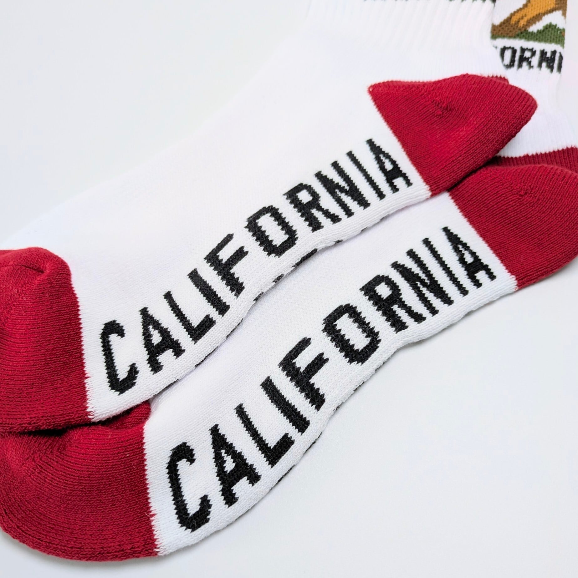 【 Crew Socks / クルーソックス 】 The State of California  / カリフォルニア州旗 / The Golden State / CALIFORNIA REPUBLIC / カリフォルニアグリズリー〚アメリカン雑貨 アメトイ〛