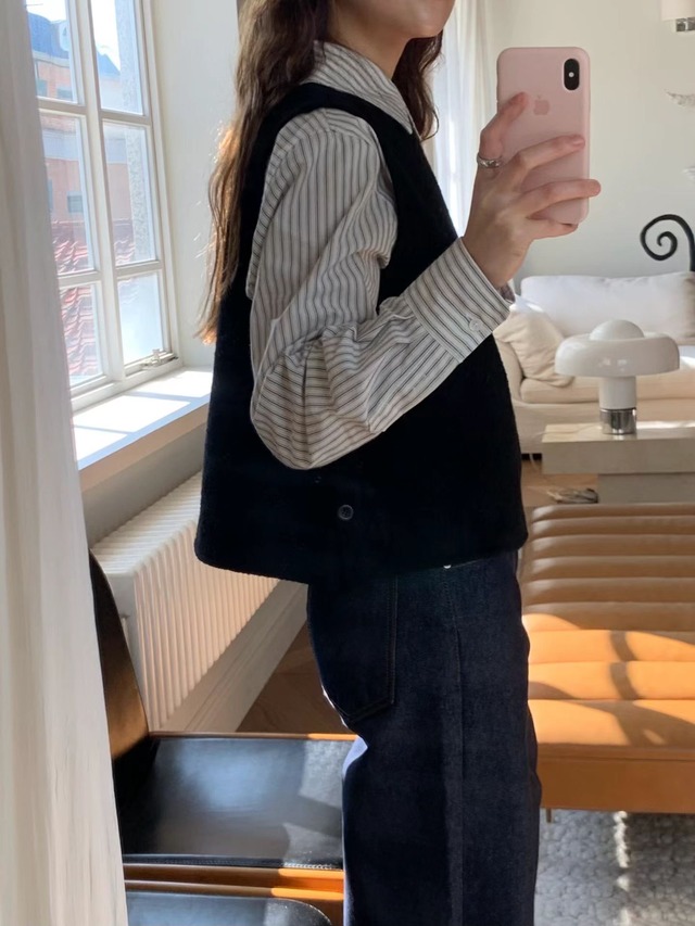 (予約) LIFFEY / Wool button vest 1color