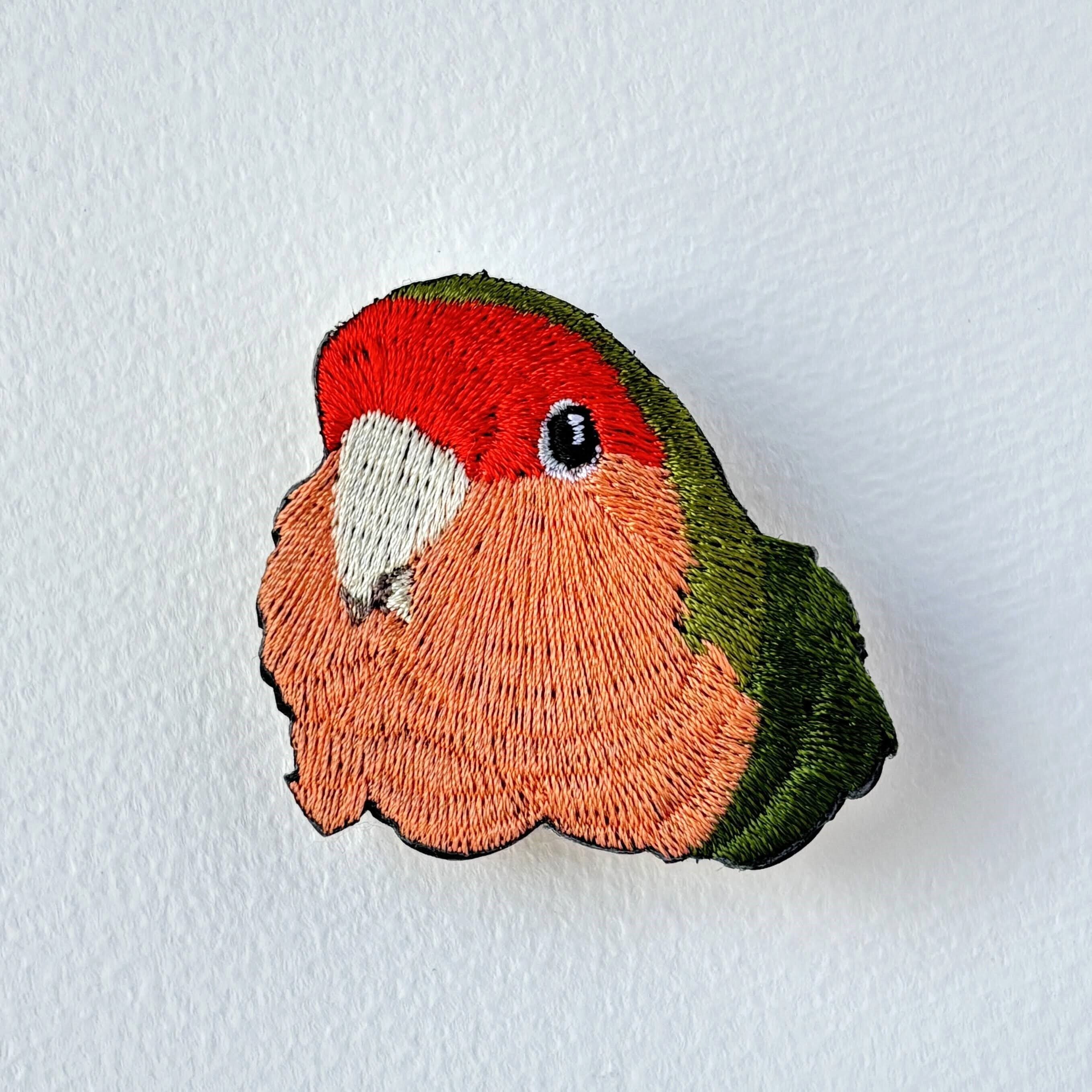 刺繍 ブローチ コザクラインコ ノーマル インコ 鳥 こざくらいんこ