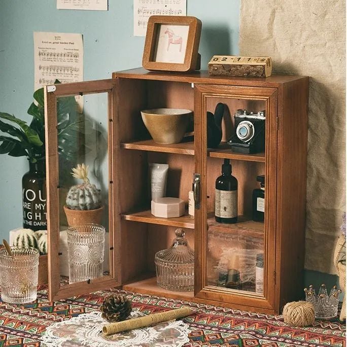 収納棚 キャビネット 小型 木製 ラック 棚 収納 ショーケース