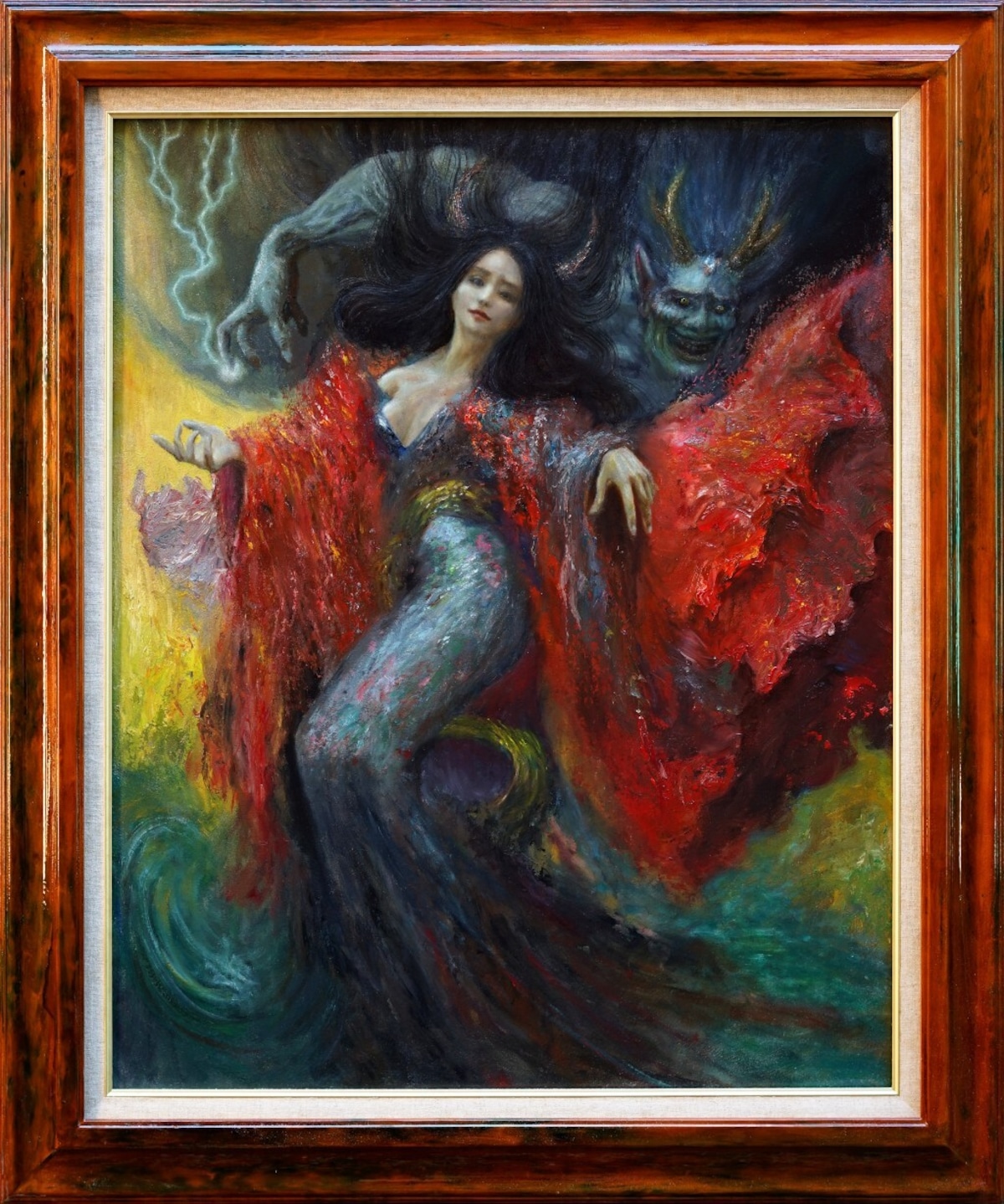 肉筆 真筆 真作 油彩画 油絵 裏返さ 美人画 人物画 肖像画 印象派絵画