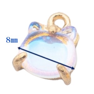 【C506-3】　猫ガラスチャーム　2個