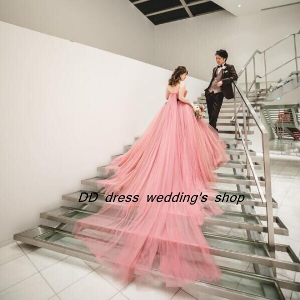 カラードレス ピンクソフィア   グラデーション  ベアトップ  結婚式/披露宴ウェディングドレス