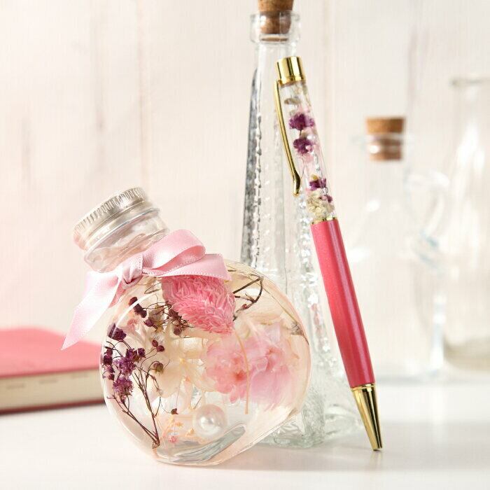 【ギフトにオススメ!オリジナル ハーバリウム&ボールペン セット】 日本製