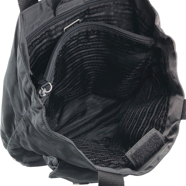 PRADA プラダ トートバッグ ブラック トライアングルロゴ ナイロン ダブルポケット vintage ヴィンテージ オールド ui25rj