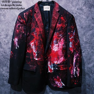 【 doppio】"再倖築" painting Art design Re:make custom tailored jacket