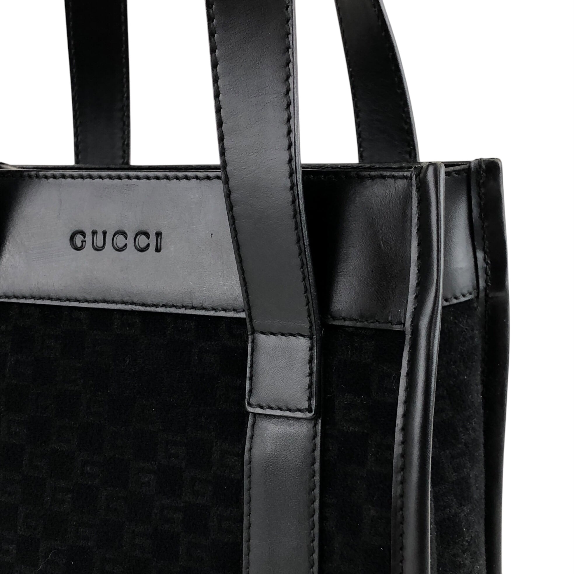 GUCCI グッチ ハンドバッグ ブラック ロゴ ウール ミニバッグ vintage