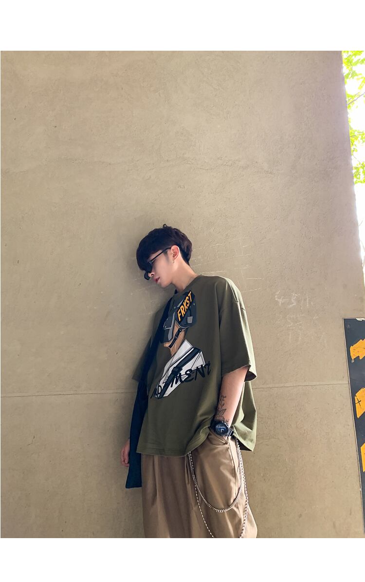 全2色 Tシャツ カットソー プリント カジュアル おしゃれ