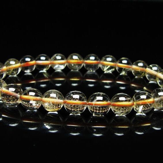 ルチルクォーツ ブレスレット 7mm タイチンルチルクォーツ タイチンルチル 一点物 メール便可 [M便 1/10] 111-49137