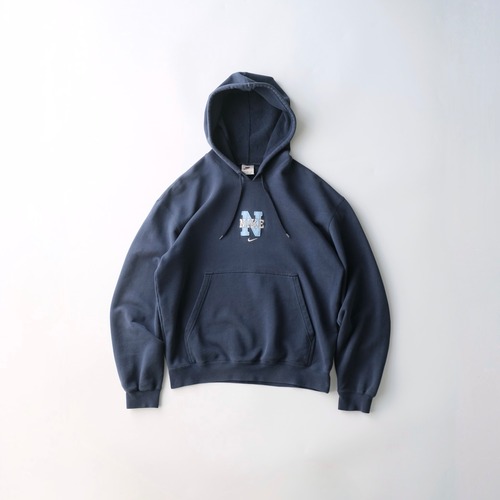 【NIKE】90's Embroidered Logo Pullover Hoodie Navy M