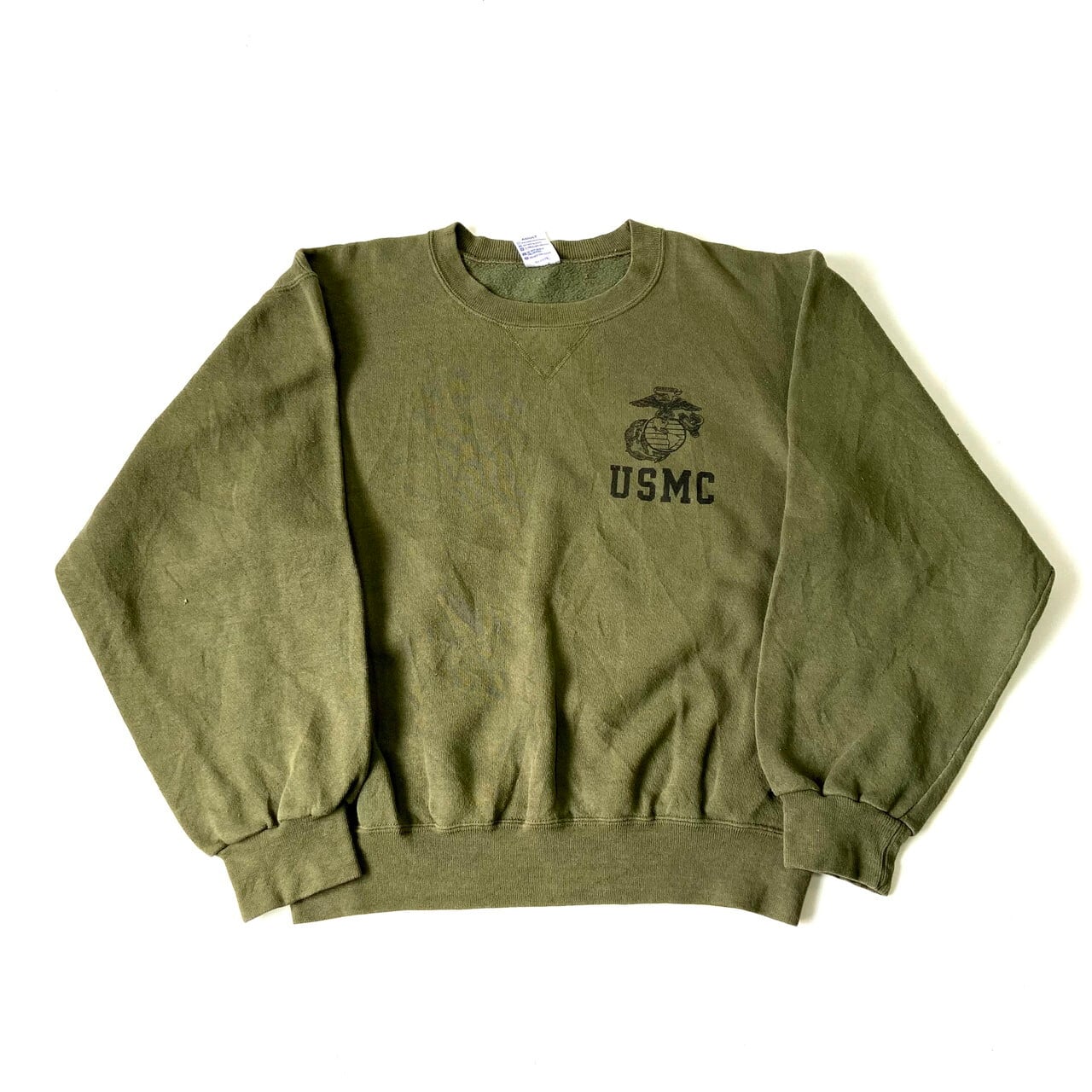 90年代 Usa製 Soffe Usmc アメリカ海兵隊 ワンポイントロゴスウェット トレーナー メンズs ヴィンテージ 古着 カーキ グリーン 緑色 スウェット Al2110 Cave 古着屋 公式 古着通販サイト