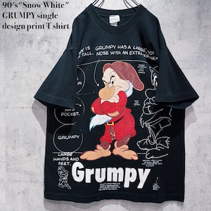 90's"Snow White"GRUMPY single design print T shirt