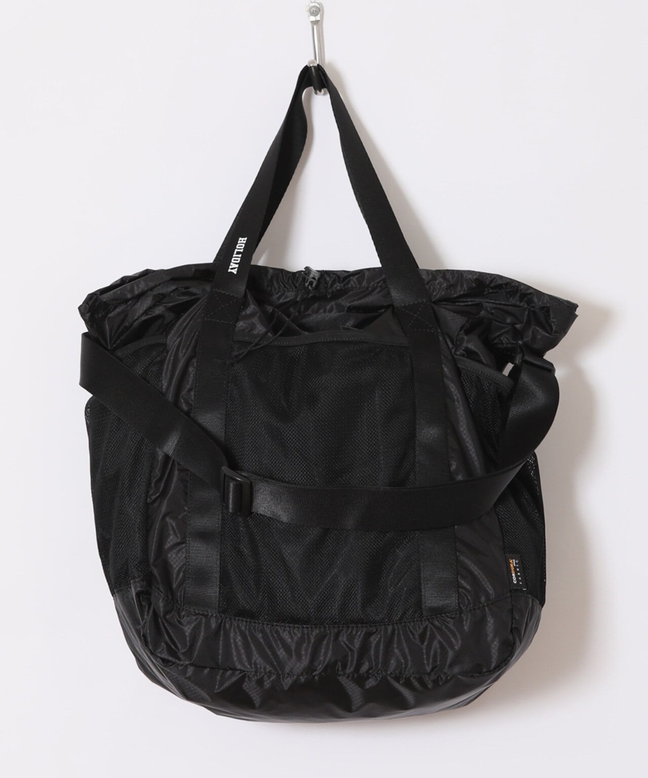 HOLIDAY】 holiday packable strap tote bag (black) | dros dro
