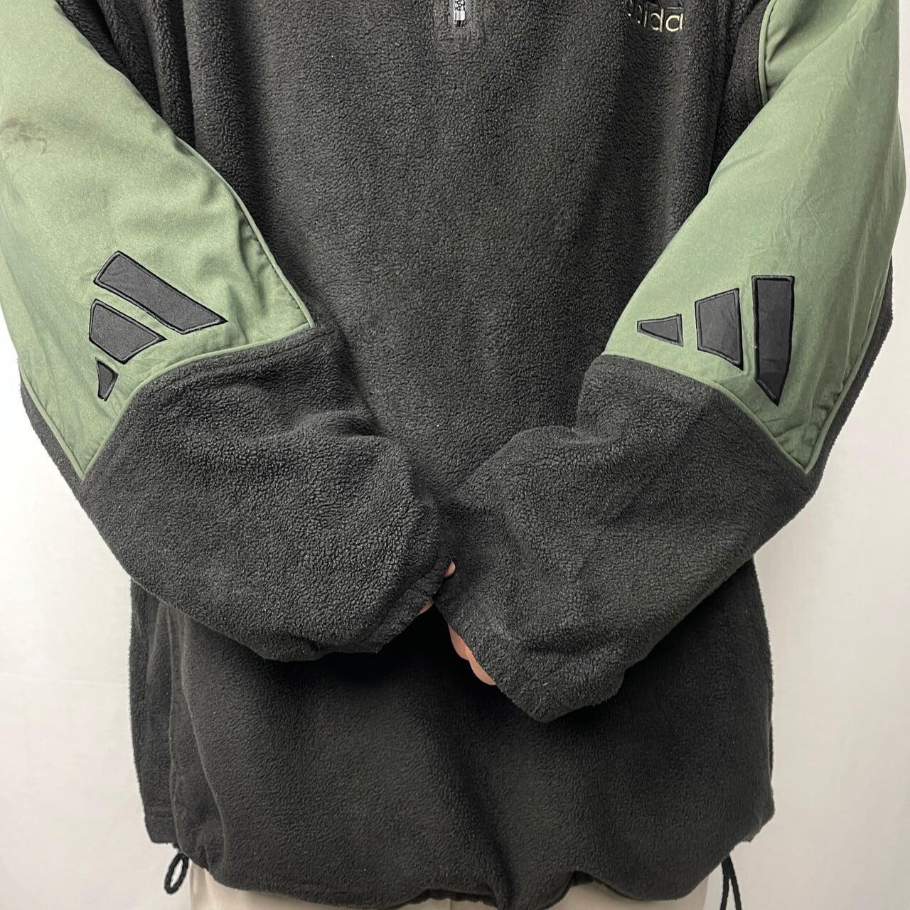 90年代 adidas アディダス フリースプルオーバー ハーフジップ メンズ