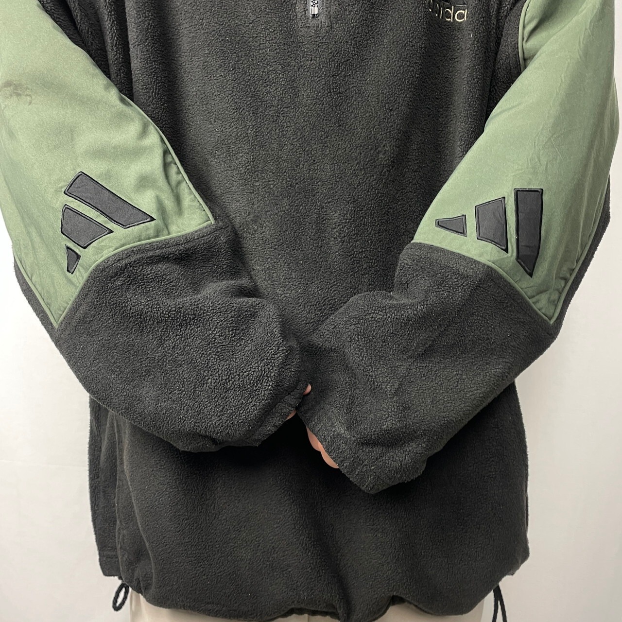 90年代 adidas アディダス フリースプルオーバー ハーフジップ メンズ 