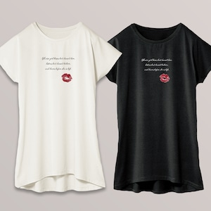 送料無料 口紅とキスとメッセージのチュニック・ドルマンワンピTシャツ Mサイズ