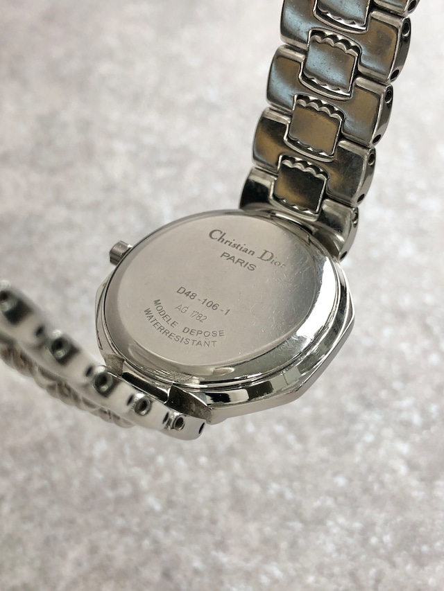 Christian Dior クリスチャン ディオール 腕時計 シルバー オクタゴン ステンレススチール vintage ヴィンテージ オールド ygwbm8