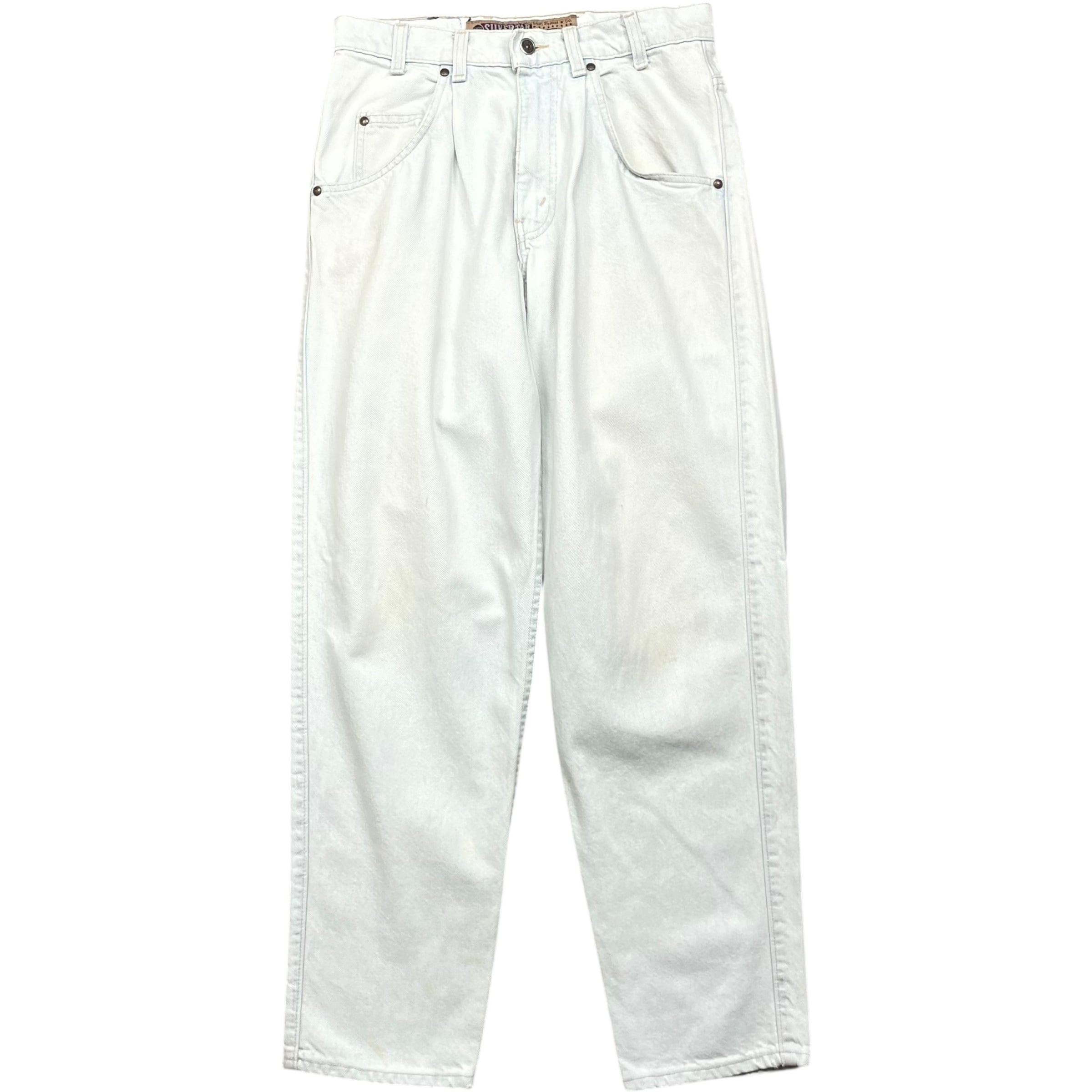 《実寸 W29L30》 Levi's リーバイス シルバータブ デニムパンツ テーパード ホワイト USA製 no.7732