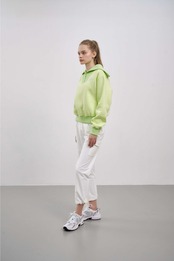 GOXO ゴーエックスオー スマイルハートセーラーカラー起毛マンツーマン ライム