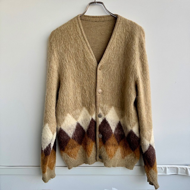 60s モヘアアーガイルカーディガン