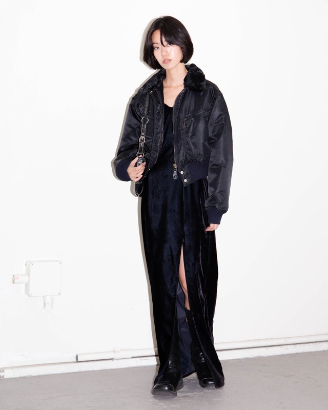 1990-00s NAF NAF - cropped padded bomber jacket