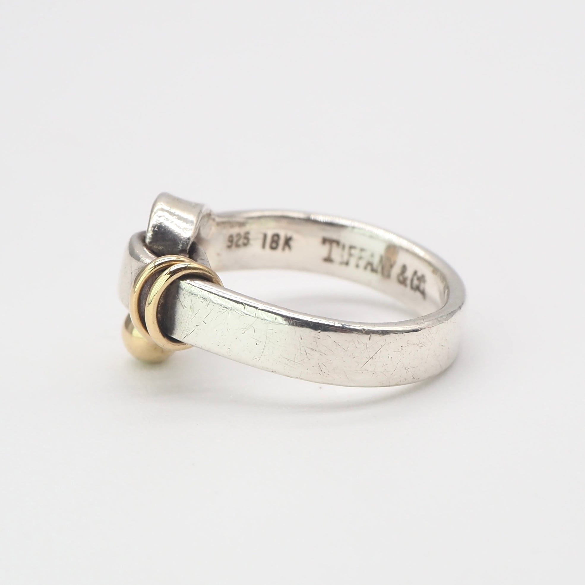 Tiffany&Co. 約9号 フックアンドアイリング シルバー925 K18