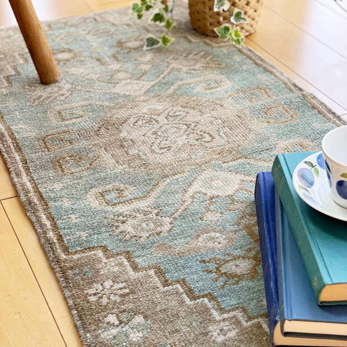 ヴィンテージラグ｜スモール vintage rug small * ミスティックグリーン mystic green 46×88