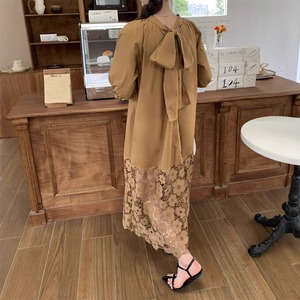 フラワーエンブロイダリーレース ロングワンピース ワンピ バックリボン 花柄 フラワー ドレス ワンピース ロング ワンピ きれいめ 涼し気 大人 可愛い レディース シンプル リゾート レトロ 旅行 IMAGIBUNE 新作 人気 おすすめ 夏 着回し 20代 30代 40代 OP-1598CMY