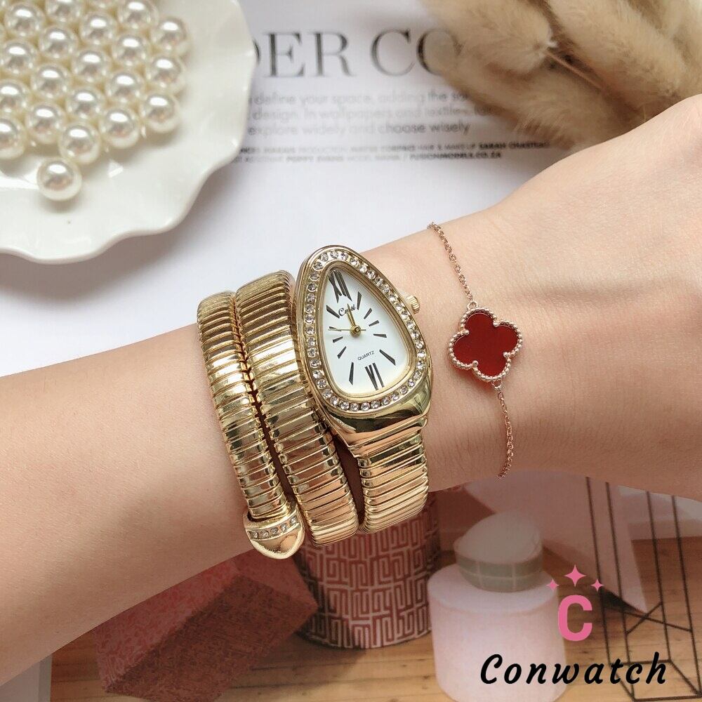 金】ラインストーン 女性 スネーク 形 時計 ファッション