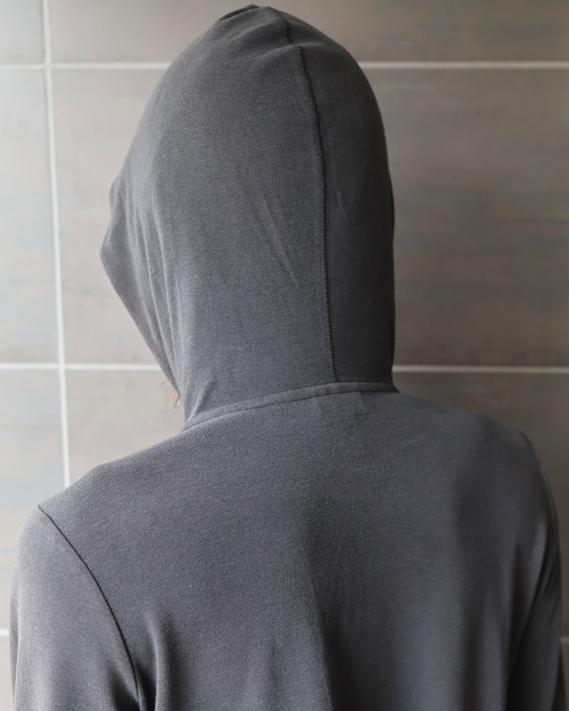Short length snap hoodie
