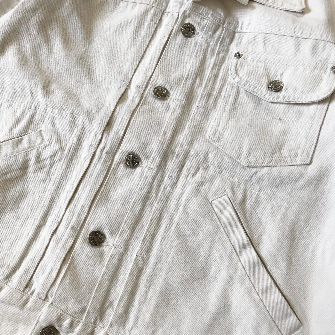80-90s Ralph Lauren white denim jacket 