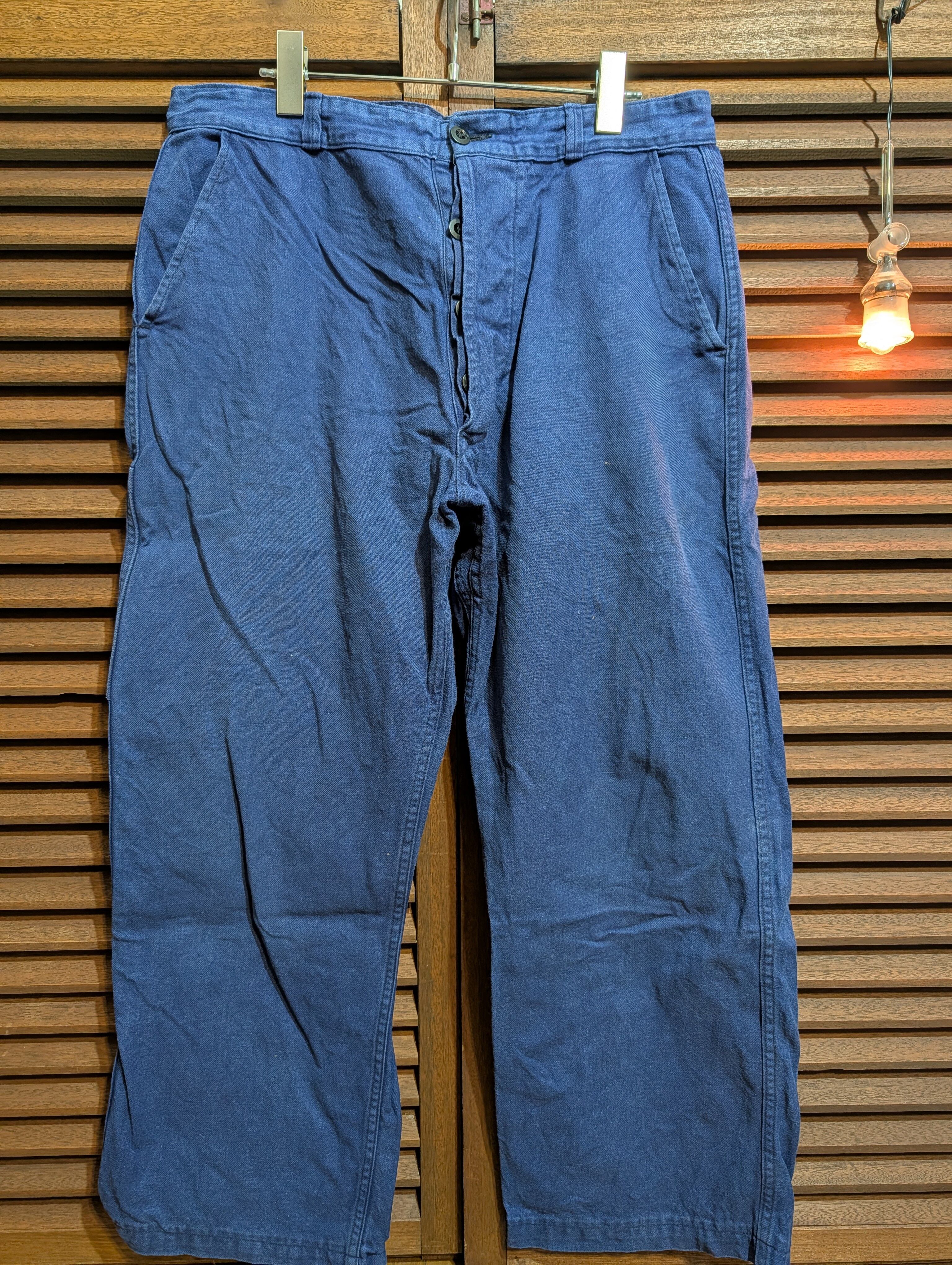 60-70s France LABOR Cotton Twill Work Pants 48