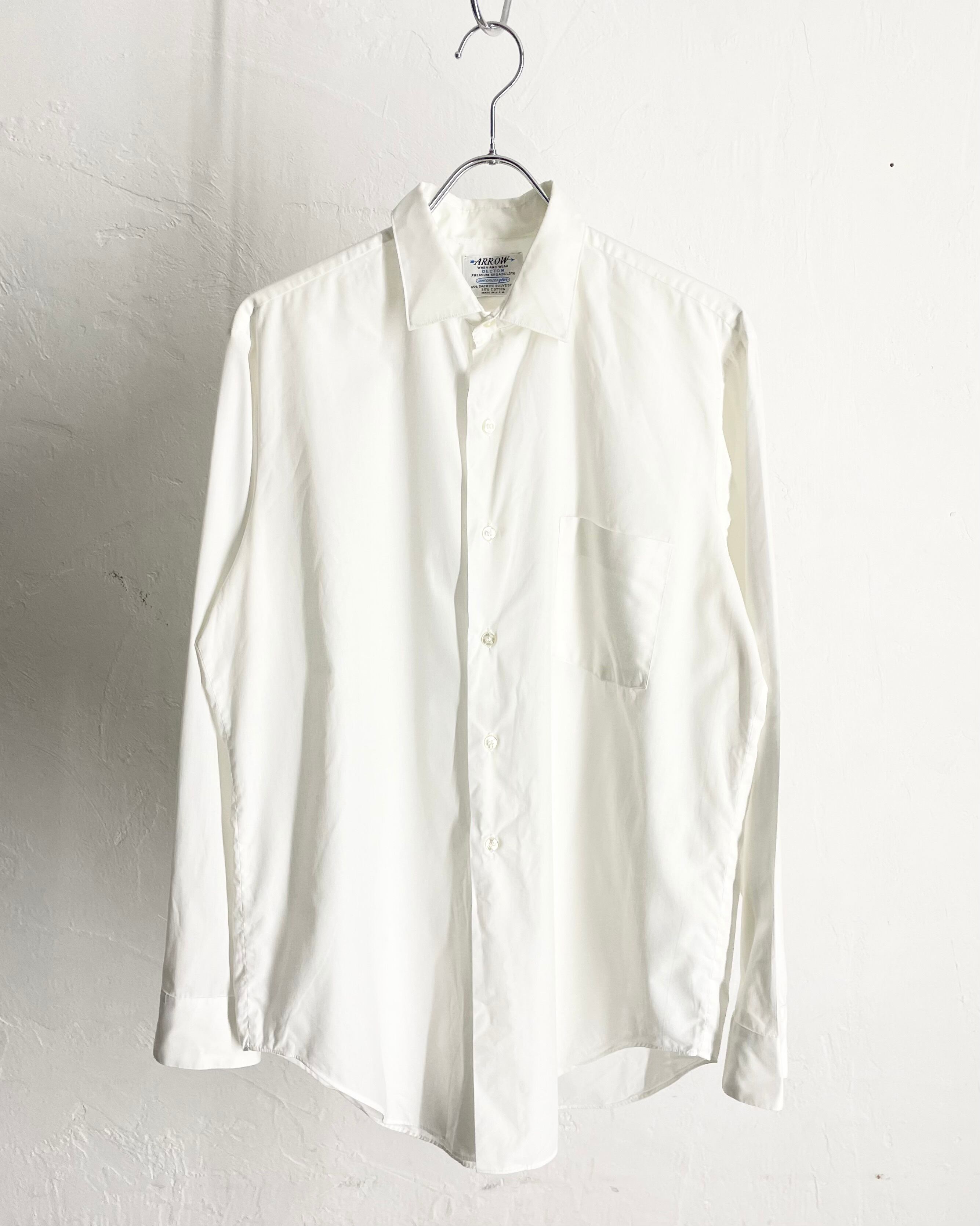 60s~70s ARROW Cotton×Poly White Shirt USA製