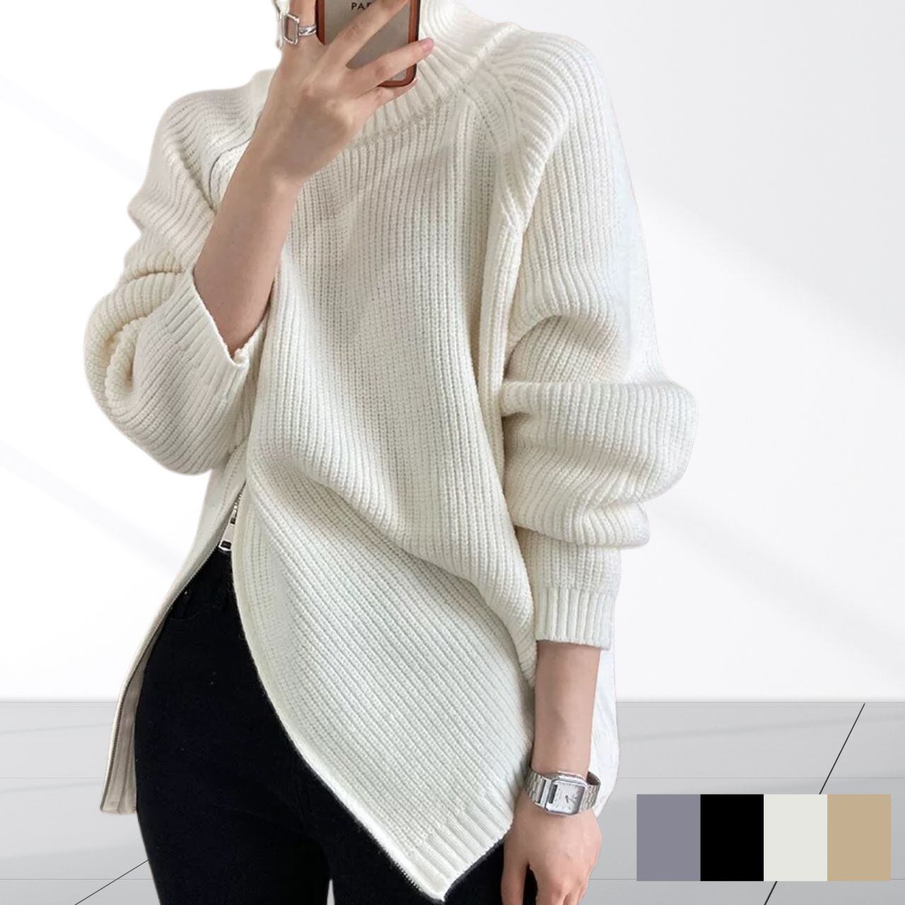 ハイネックwジッパーニット【4col】 0539