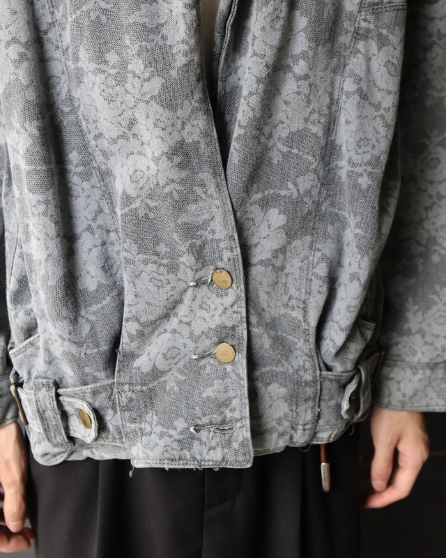 flower pattern denim jacket