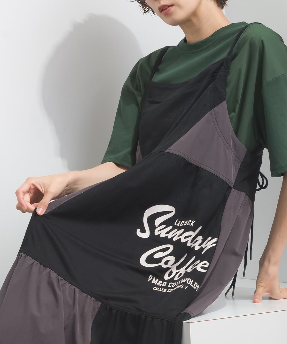 J262036 【接触冷感シリーズ】 リメイク風切替キャミワンピース / Cool