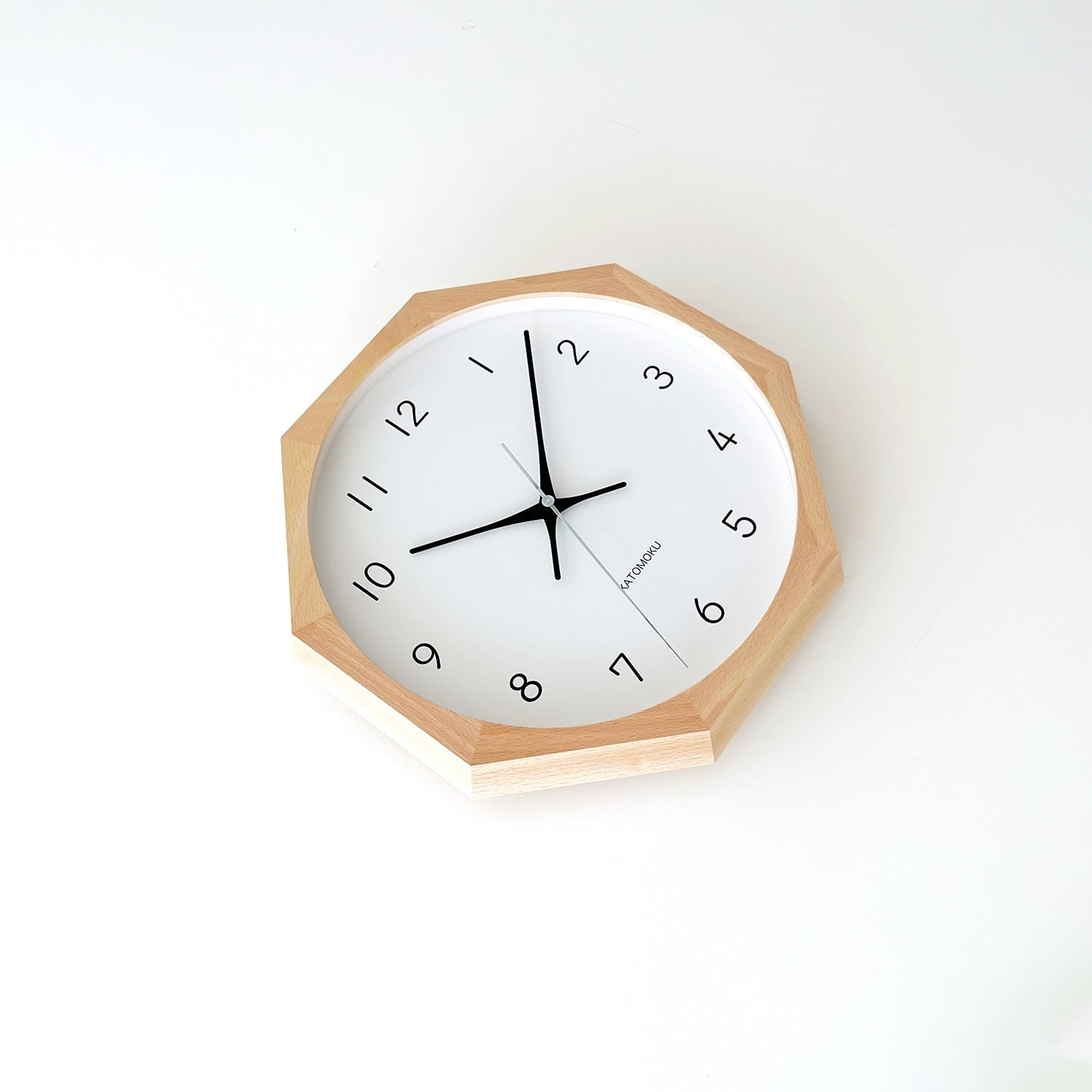 KATOMOKU muku clock 13 八角形 ナチュラル km-104NA8 掛け時計 | 加藤