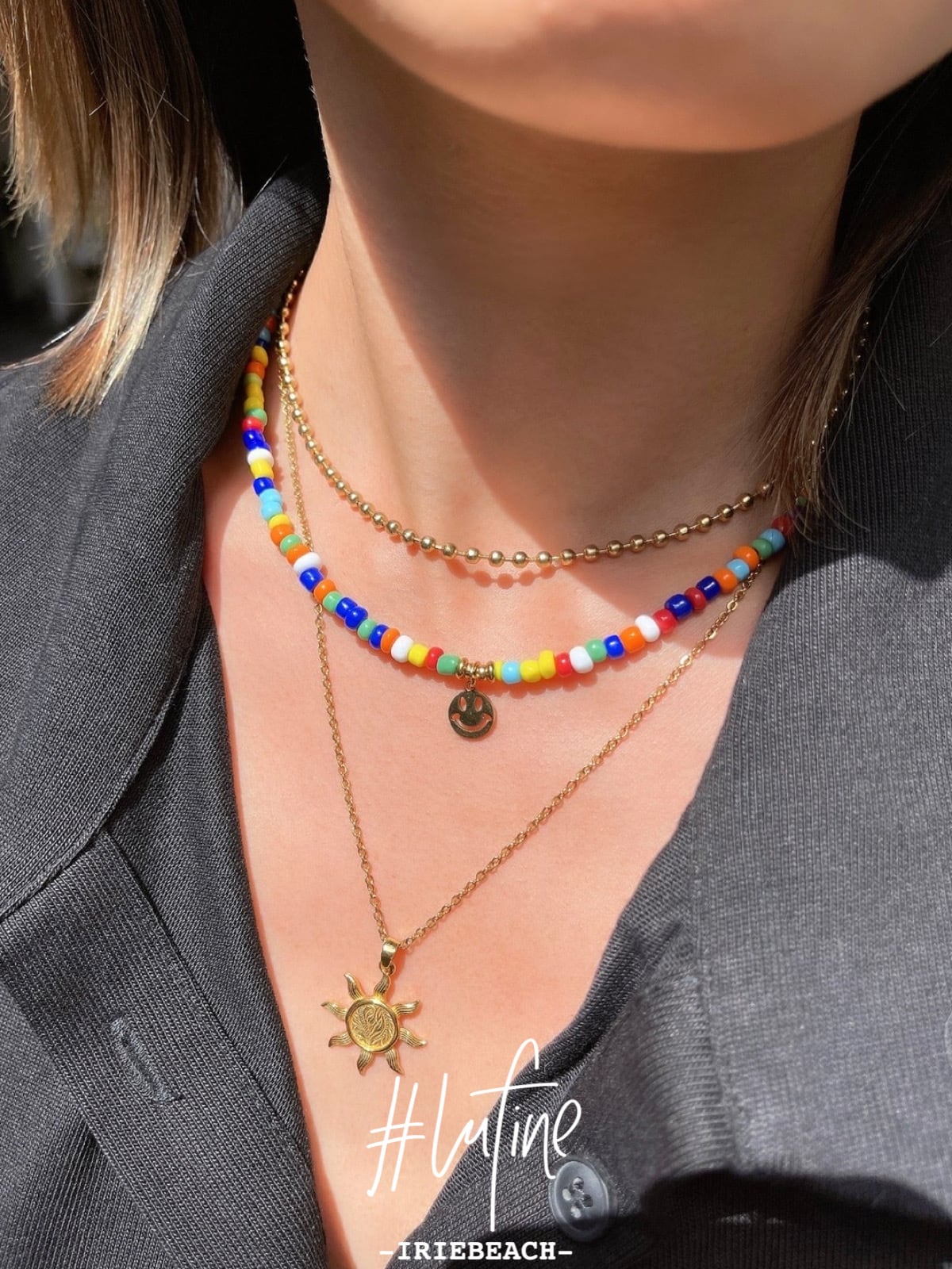 lufine】 Smiley face bead necklace | IRIEBEACH lufine】 Smiley face bead necklace | IRIEBEACH